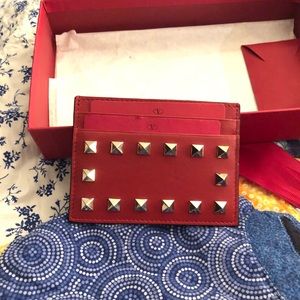 Valentino Garavani Rockstud Leather Cardholder